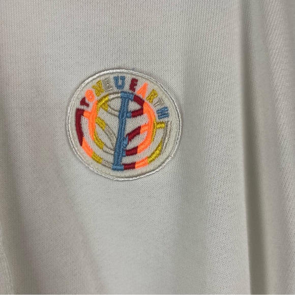 reNeu Earth Full Zip White Hoodie w/ Rainbow Under Arm & Down Side Size Large - Picture 6 of 11